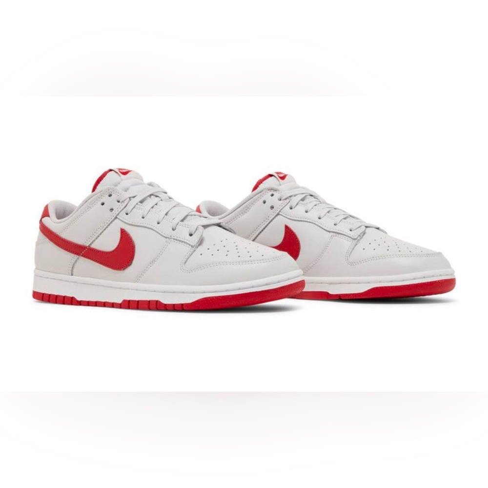 Nike Dunk Low Vast Grey Varsity Red Athletic Shoes